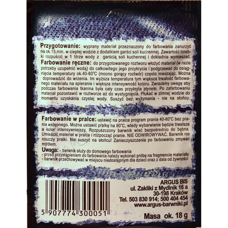 Barwnik Dedykowany do Jeansu Czarny