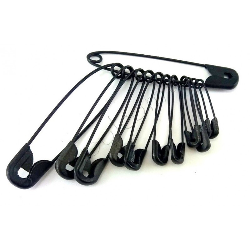 Agrafki Czarne  mix 12 sztuk