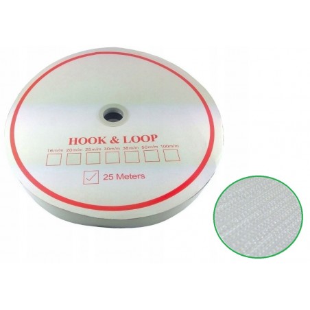 Rzep z Klejem 40mm  / 25m Haczyk Biały