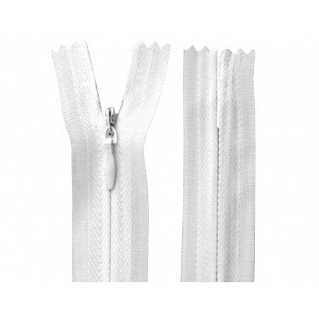 Zamki Kryte Sukienkowe Białe 22cm