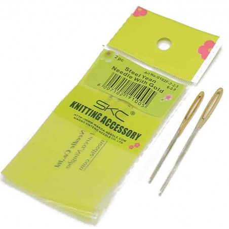 Duże Igły do Wełny z Tępym Czubkiem Złocone 2szt