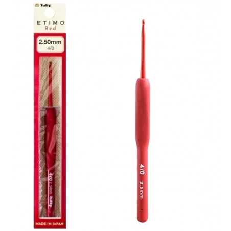 Japońskie Szydełka z Ergonomiczną Rączką Szydełko TULIP Etimo Red 2,5mm