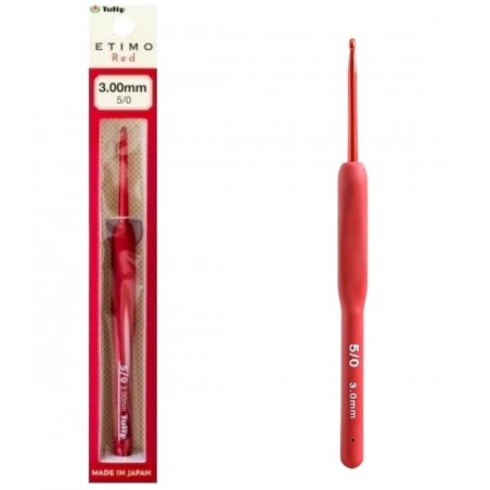 Japońskie Szydełka z Ergonomiczną Rączką Szydełko TULIP Etimo Red 3mm