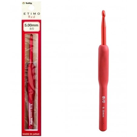 Japońskie Szydełka z Ergonomiczną Rączką Szydełko TULIP Etimo Red 5mm