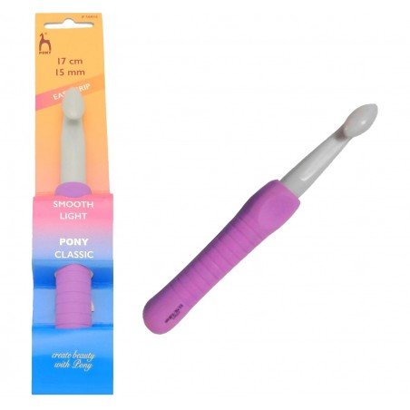 Szydełko Pony z ERGONOMICZNĄ RĄCZKĄ Easy Grip 15 mm