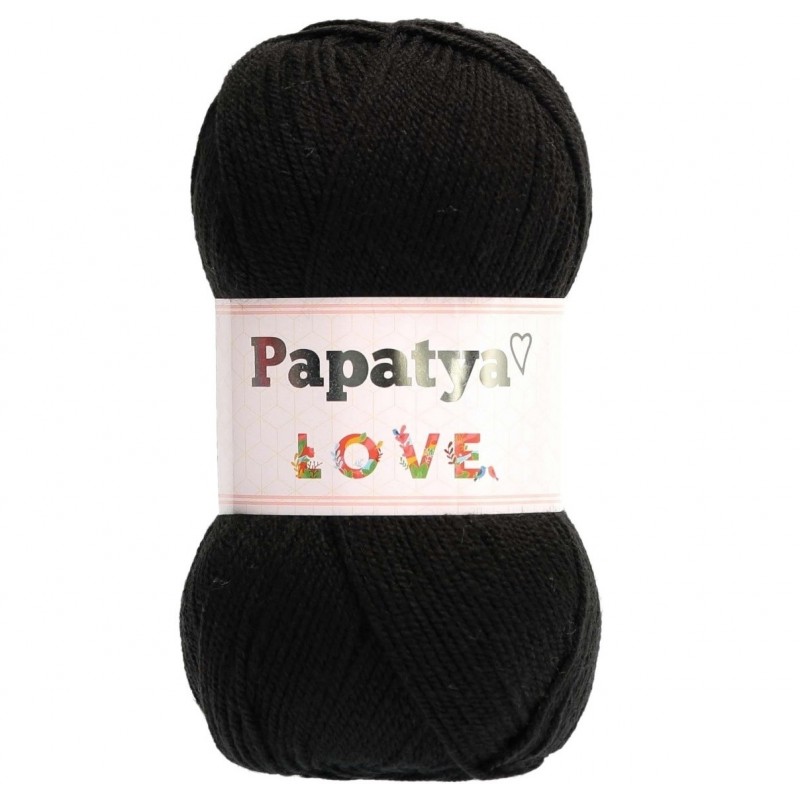 Włóczka Papatya Love Delikatna MIękka 100 gr. 360m - CZARNA