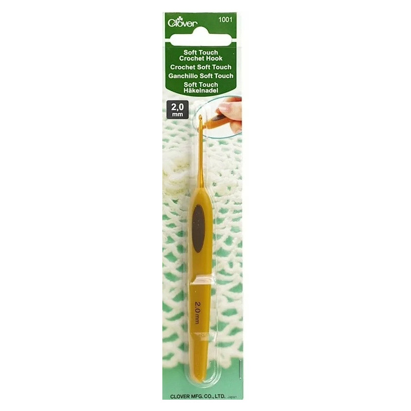 Szydełko z Ergonomiczną Rączką CLOVER Soft Touch Steel 2 mm