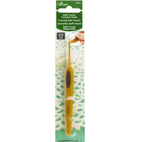 Szydełko z Ergonomiczną Rączką CLOVER Soft Touch Steel 2 mm