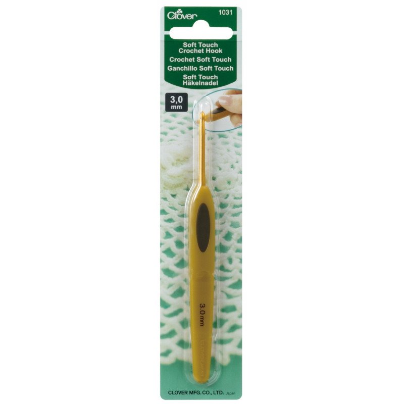 Szydełko z Ergonomiczną Rączką CLOVER Soft Touch Steel 3 mm