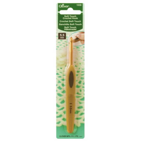 Szydełko z Ergonomiczną Rączką CLOVER Soft Touch Steel 5,5 mm